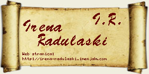 Irena Radulaški vizit kartica